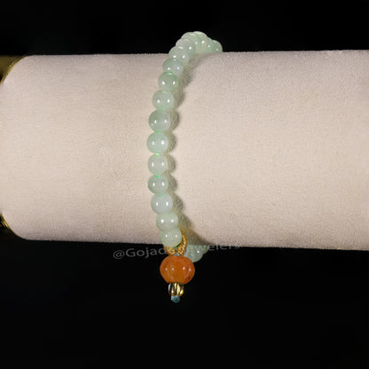 The Green Bead Bracelet 100% Natural Jade Jadeite With Certificated