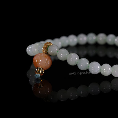 The Green Bead Bracelet 100% Natural Jade Jadeite With Certificated