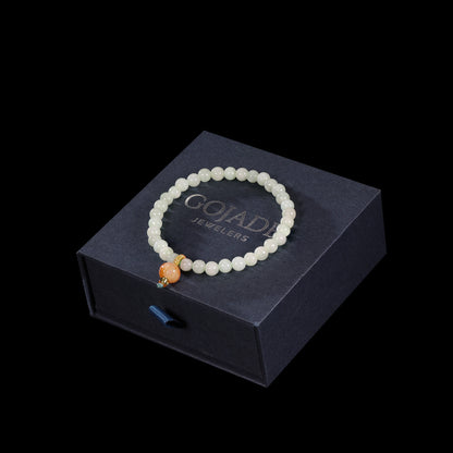 The Green Bead Bracelet 100% Natural Jade Jadeite With Certificated