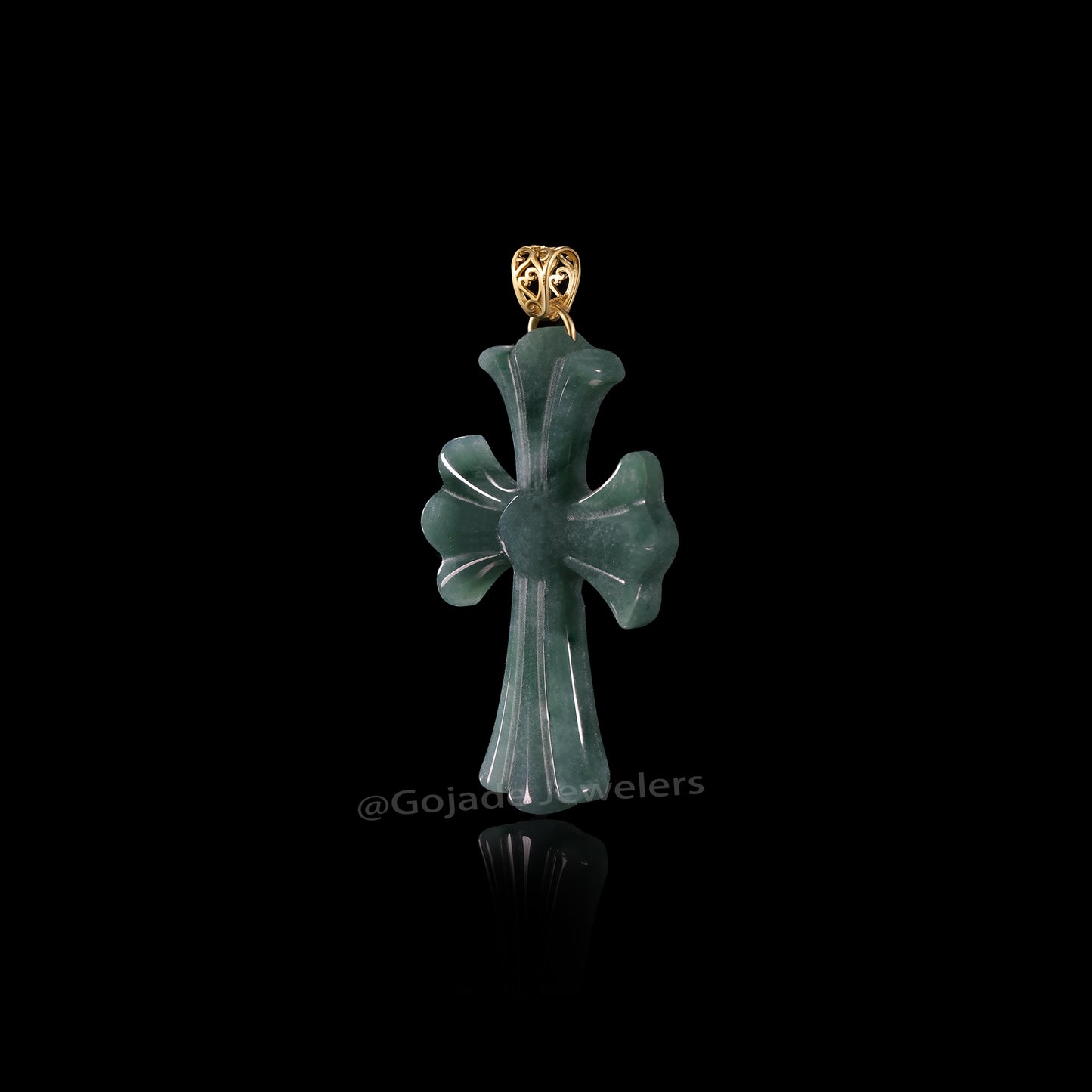 The Cross Jadeite 100% Natural Burma Jade Jadeite With Certificated (S925 Silver Buckle)
