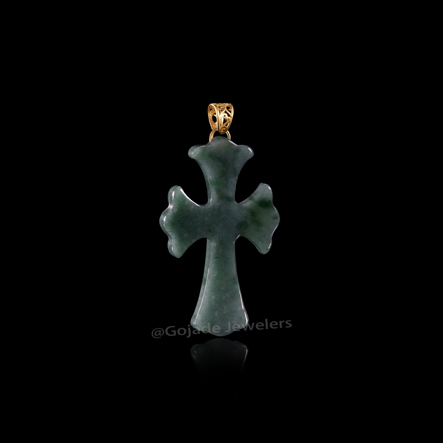The Cross Jadeite 100% Natural Burma Jade Jadeite With Certificated (S925 Silver Buckle)