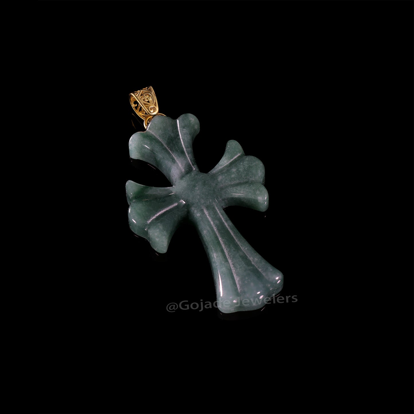 The Cross Jadeite 100% Natural Burma Jade Jadeite With Certificated (S925 Silver Buckle)