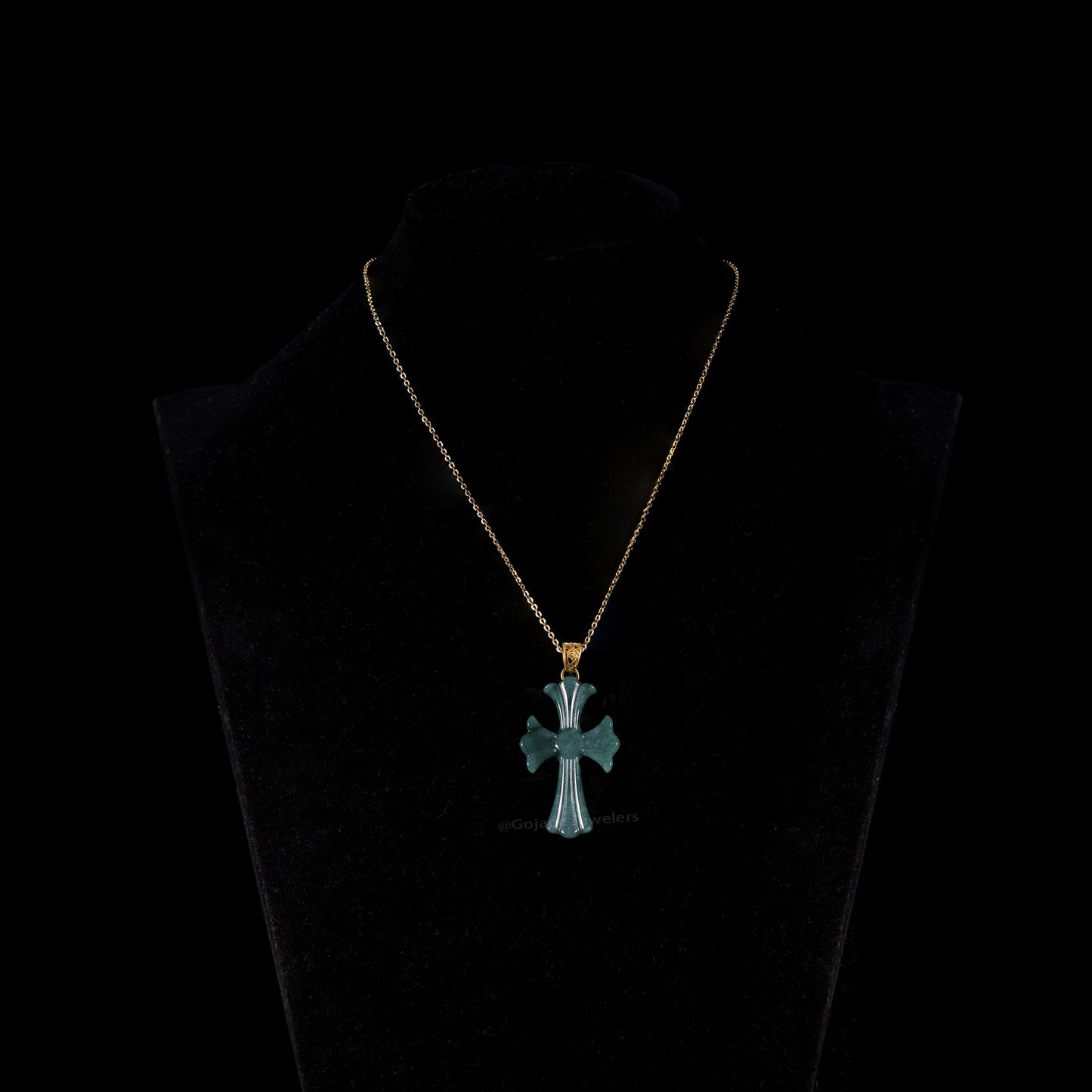 The Cross Jadeite 100% Natural Burma Jade Jadeite With Certificated (S925 Silver Buckle)