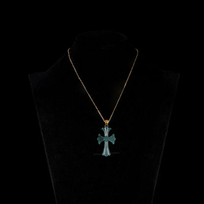 The Cross Jadeite 100% Natural Burma Jade Jadeite With Certificated (S925 Silver Buckle)