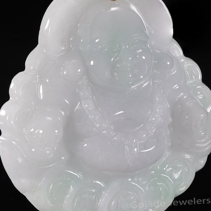 The Buddha Jadeite 100% Natural Burma Jade Jadeite With Certificated (S925 Silver Buckle)