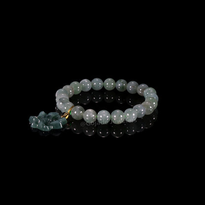 The Lotus Bead Bracelet 100% Natural Jade Jadeite With Certificated