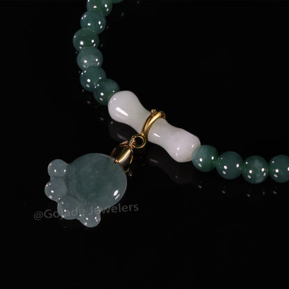 The Bear's-paw Bead Bracelet 100% Natural Jade Jadeite With Certificated