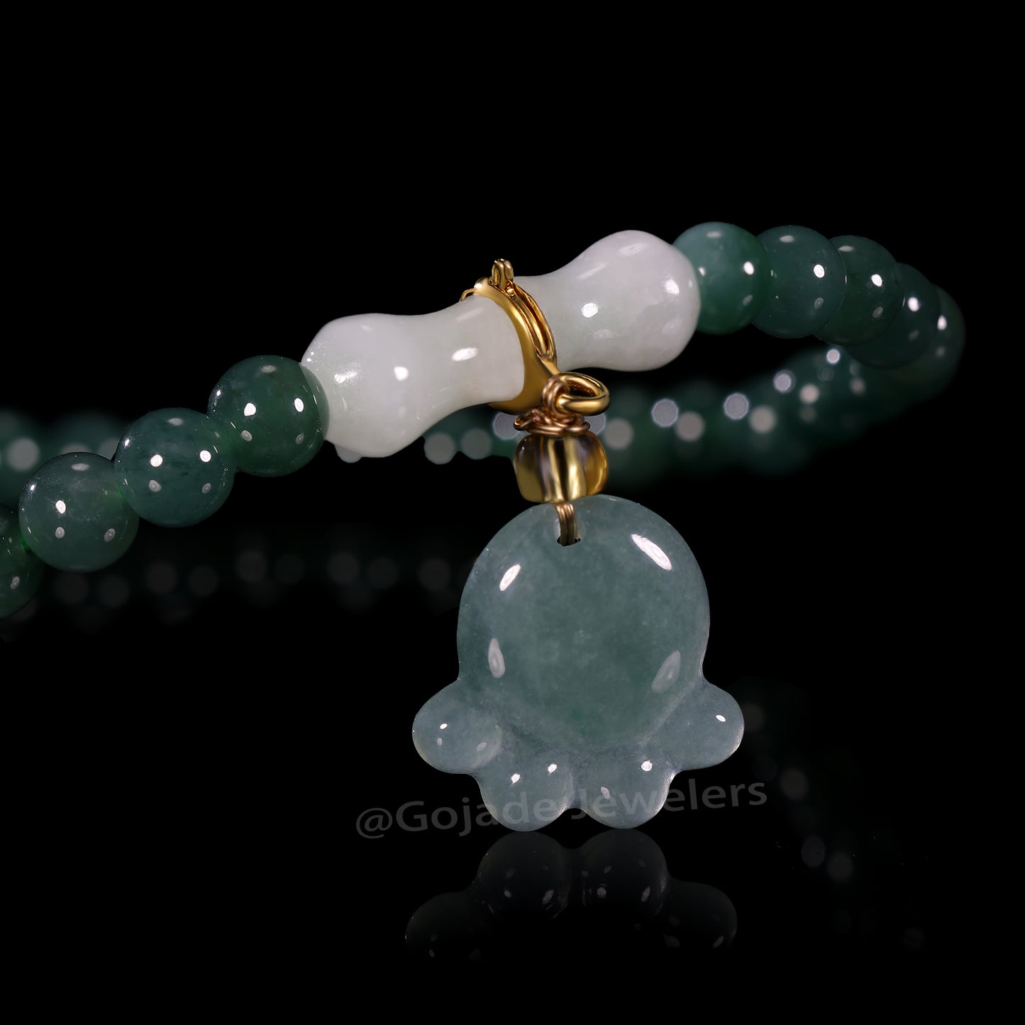 The Bear's-paw Bead Bracelet 100% Natural Jade Jadeite With Certificated