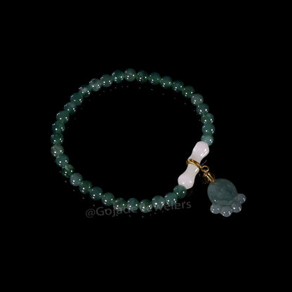 The Bear's-paw Bead Bracelet 100% Natural Jade Jadeite With Certificated