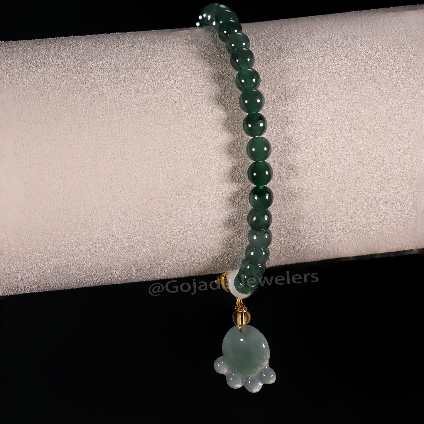 The Bear's-paw Bead Bracelet 100% Natural Jade Jadeite With Certificated