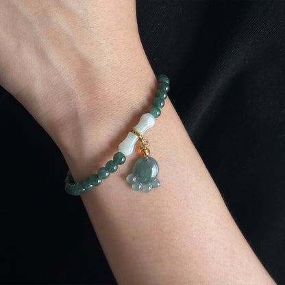 The Bear's-paw Bead Bracelet 100% Natural Jade Jadeite With Certificated