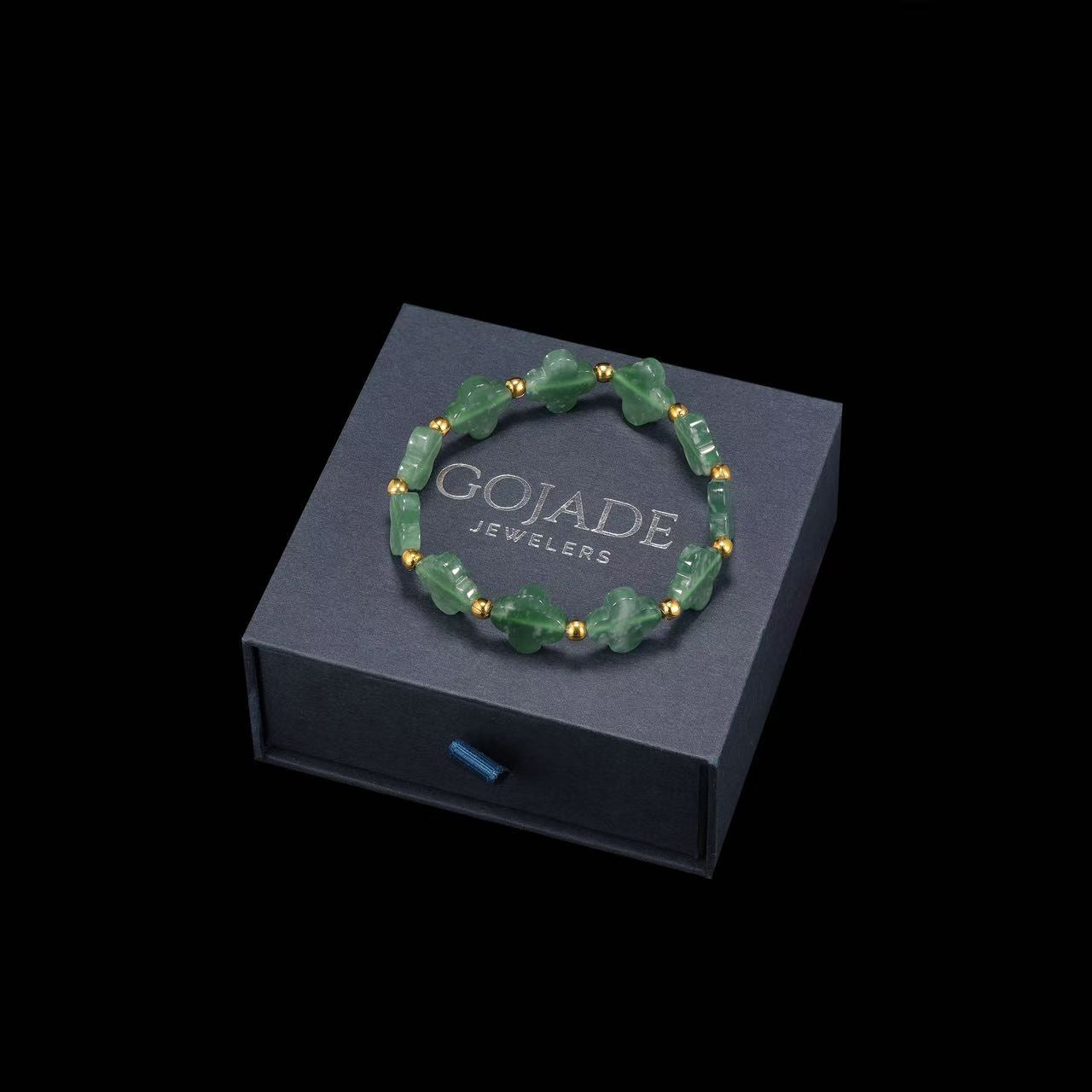 The Lucky clover Bead Bracelet 100% Natural Jade Jadeite With Certificated
