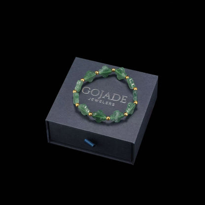 The Lucky clover Bead Bracelet 100% Natural Jade Jadeite With Certificated