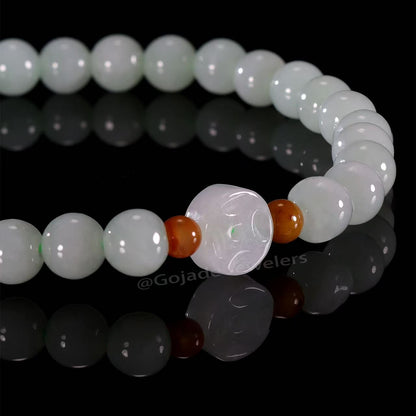 The Money Coin Bead Bracelet 100% Natural Jade Jadeite With Certificated