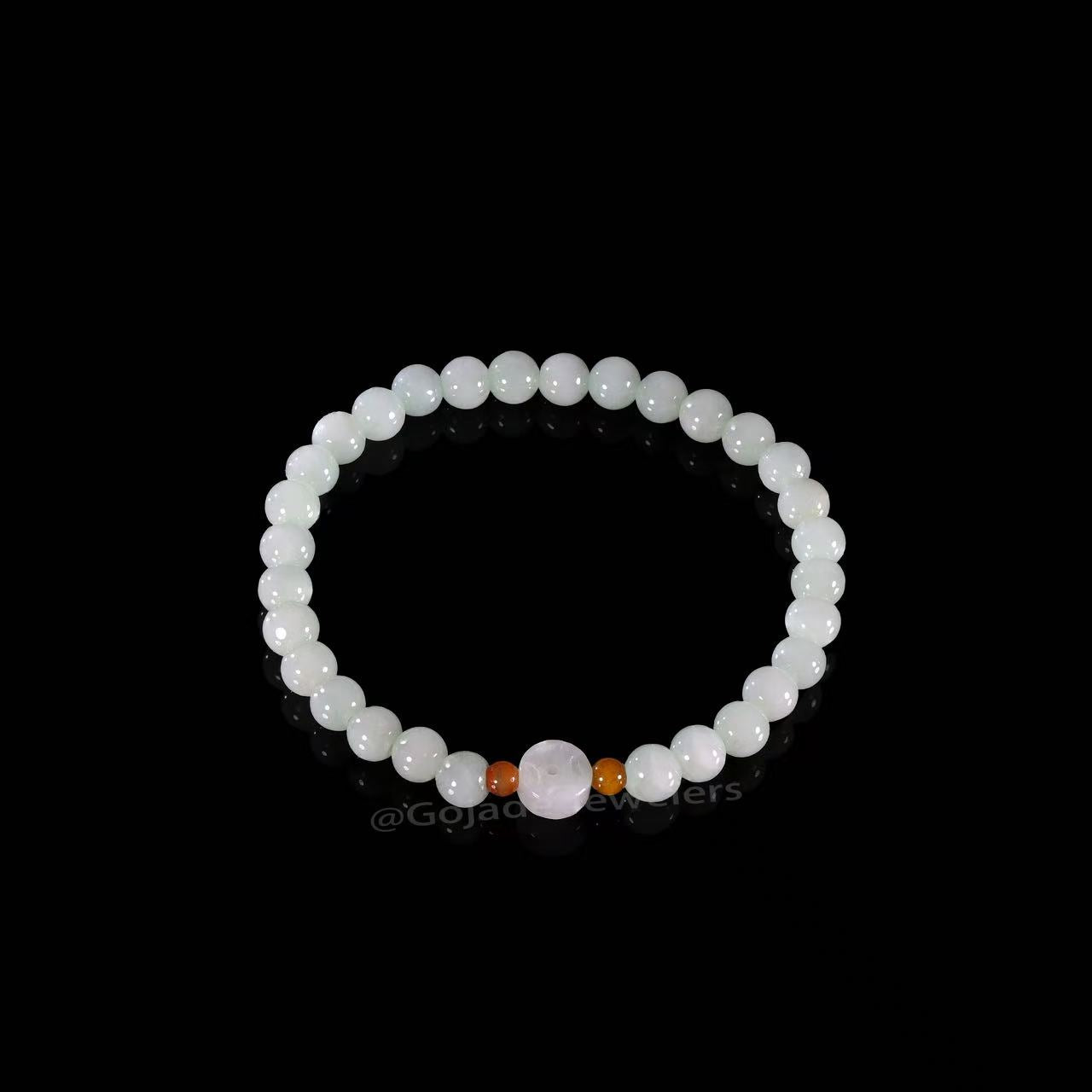 The Money Coin Bead Bracelet 100% Natural Jade Jadeite With Certificated