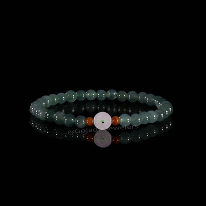 The Money Coin Bead Bracelet 100% Natural Jade Jadeite With Certificated