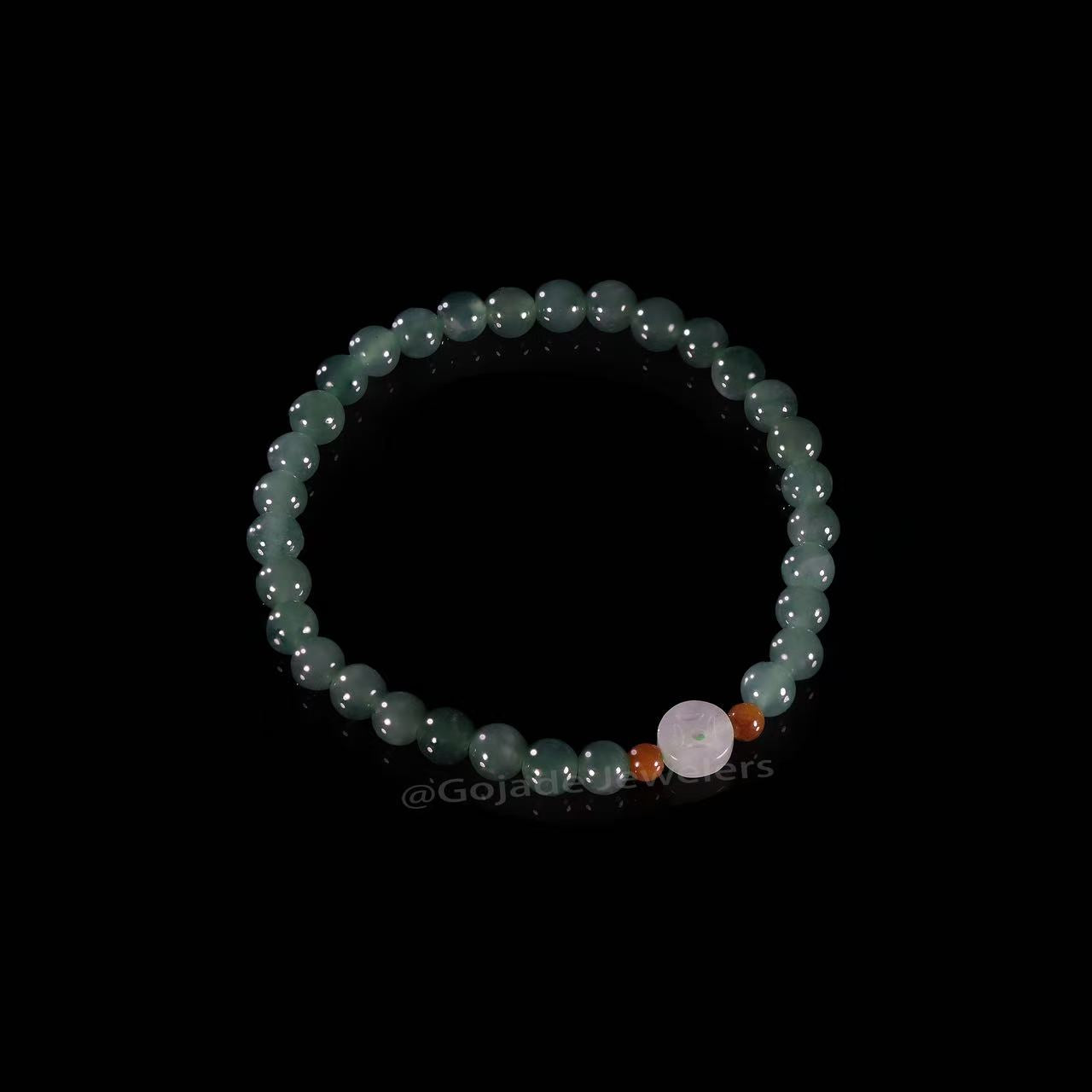 The Money Coin Bead Bracelet 100% Natural Jade Jadeite With Certificated