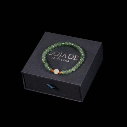 The Money Coin Bead Bracelet 100% Natural Jade Jadeite With Certificated