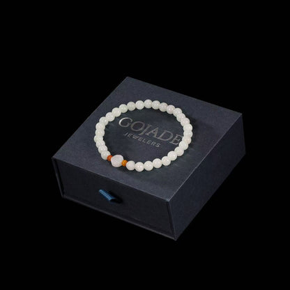 The Money Coin Bead Bracelet 100% Natural Jade Jadeite With Certificated