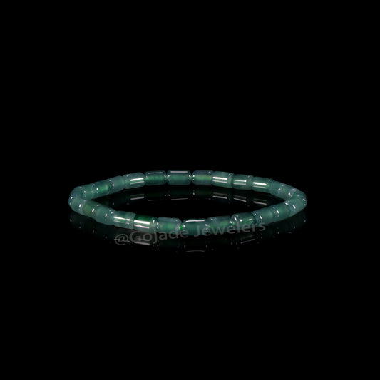 The Tube beads Bracelet 100% Natural Jade Jadeite With Certificated