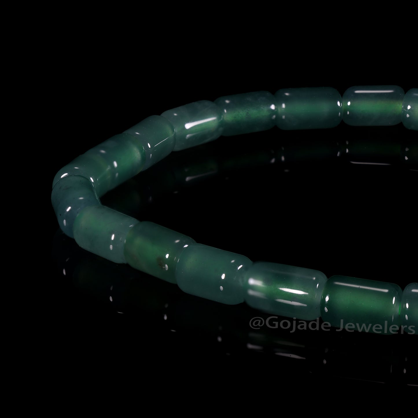 The Tube beads Bracelet 100% Natural Jade Jadeite With Certificated