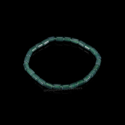 The Tube beads Bracelet 100% Natural Jade Jadeite With Certificated