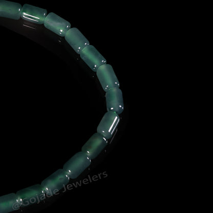 The Tube beads Bracelet 100% Natural Jade Jadeite With Certificated