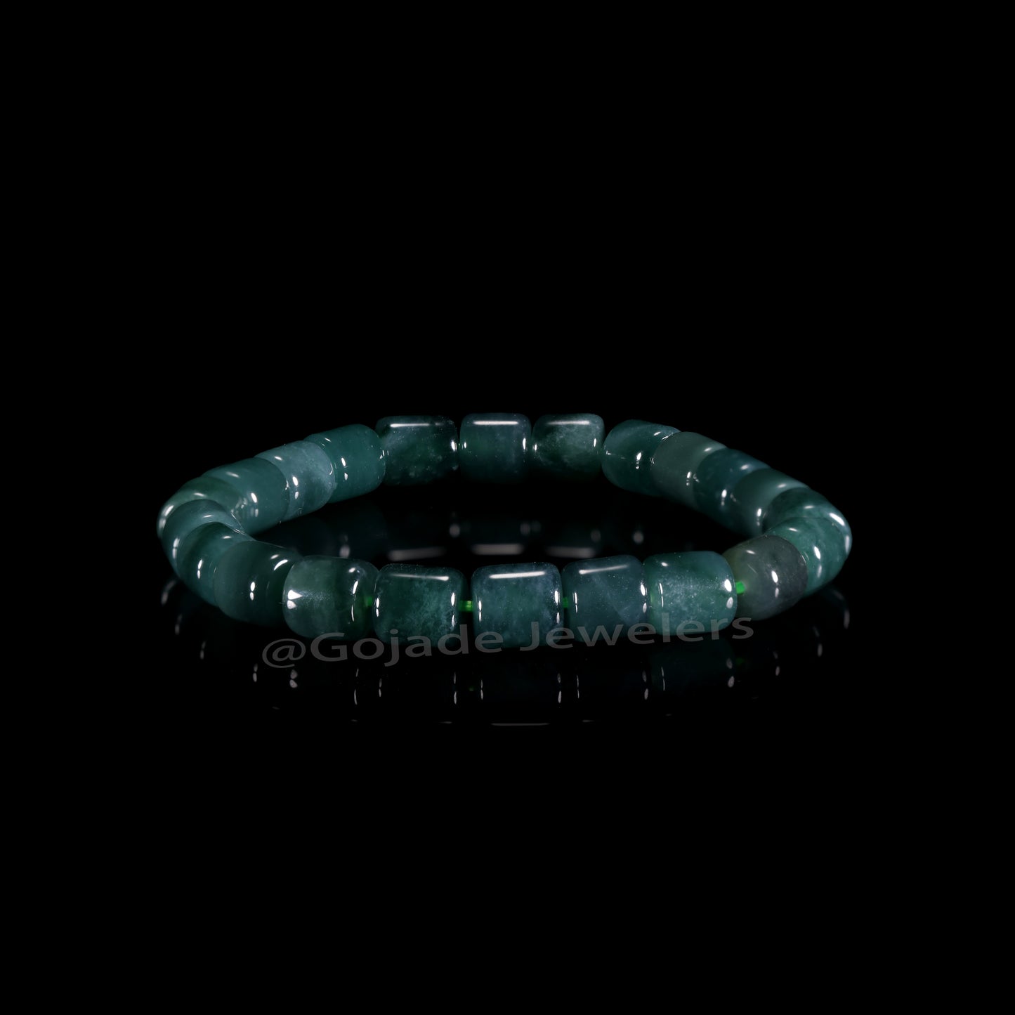 The Tube beads Bracelet 100% Natural Jade Jadeite With Certificated