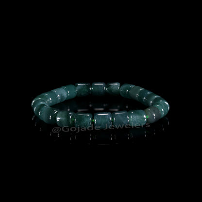 The Tube beads Bracelet 100% Natural Jade Jadeite With Certificated
