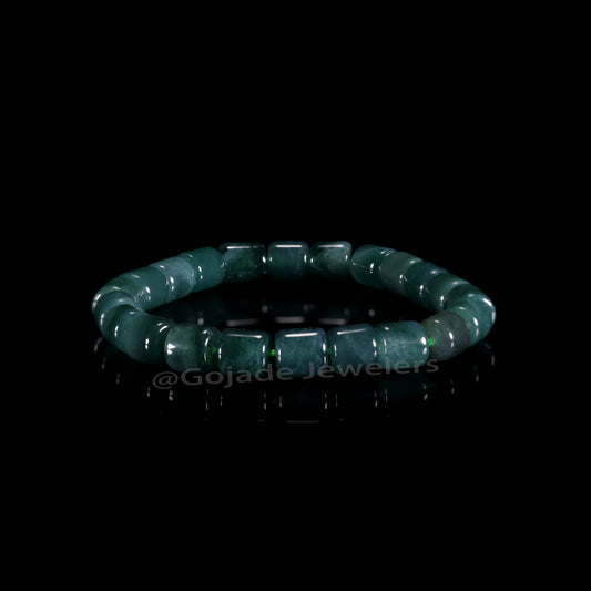 The Tube beads Bracelet 100% Natural Jade Jadeite With Certificated