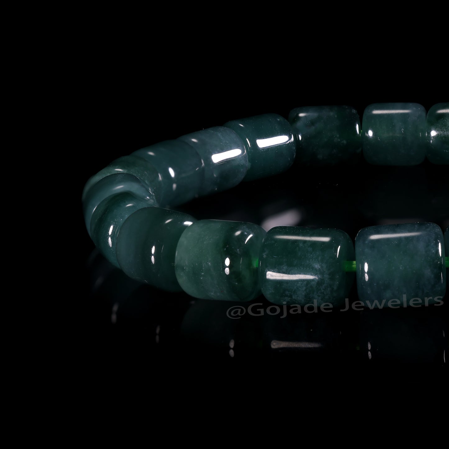 The Tube beads Bracelet 100% Natural Jade Jadeite With Certificated