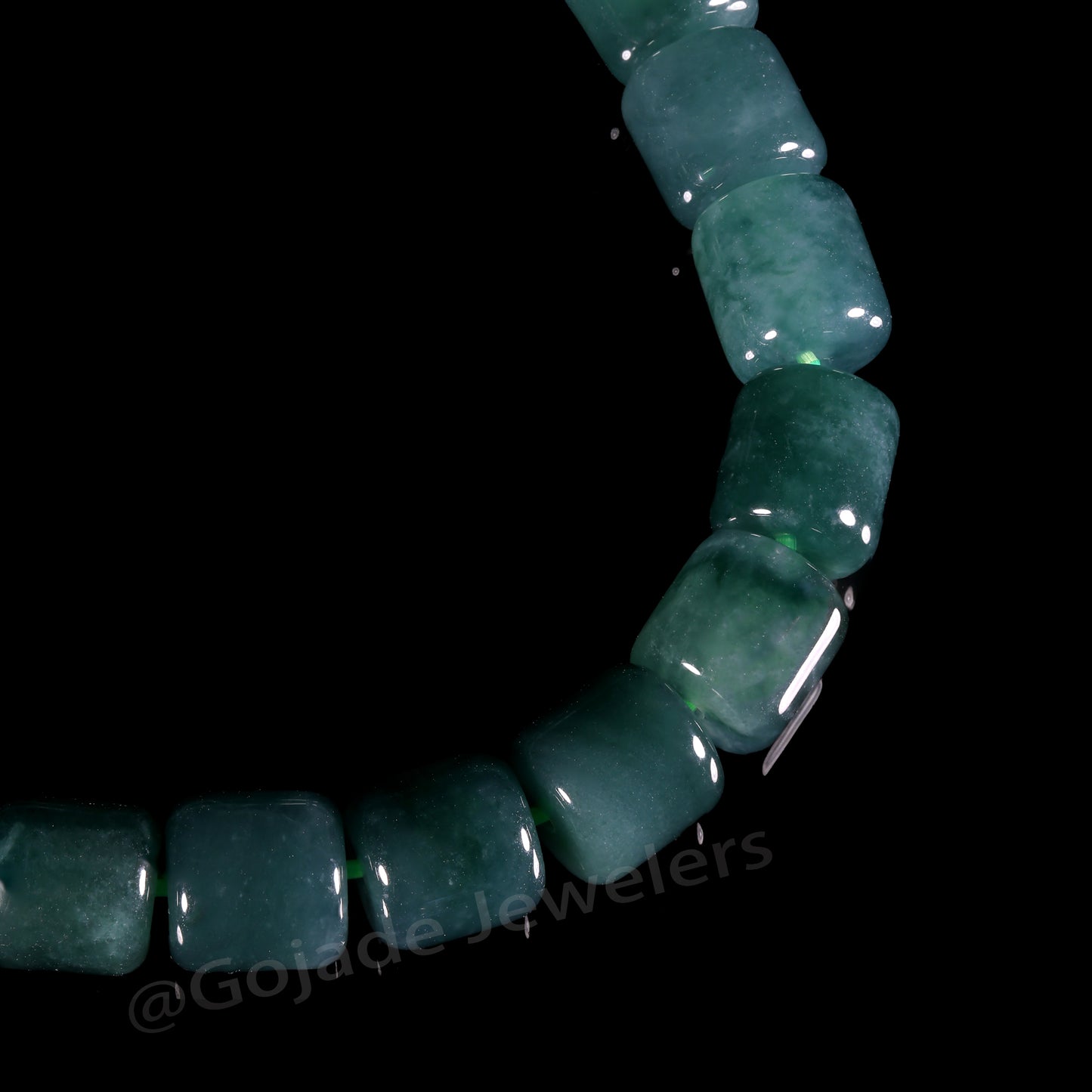 The Tube beads Bracelet 100% Natural Jade Jadeite With Certificated