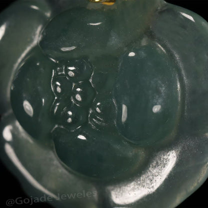 The Flower Jadeite 100% Natural Burma Jade Jadeite With Certificated (S925 Silver Buckle)