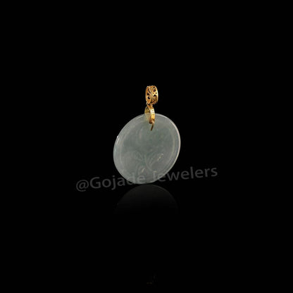 The Rose Flower Pendant Jadeite 100% Natural Burma Jade Jadeite With Certificated (S925 Silver Buckle)