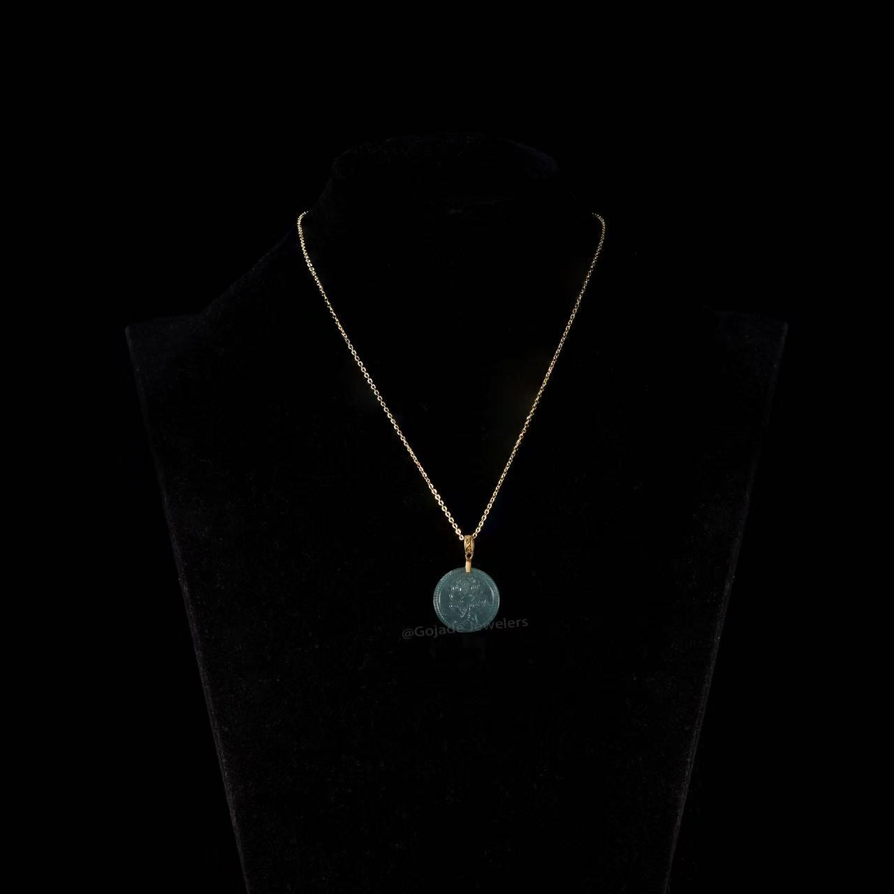 The Rose Flower Pendant Jadeite 100% Natural Burma Jade Jadeite With Certificated (S925 Silver Buckle)
