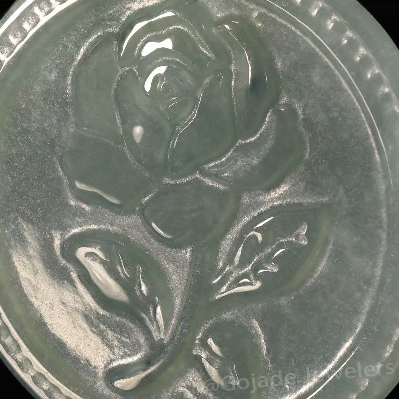 The Rose Flower Pendant Jadeite 100% Natural Burma Jade Jadeite With Certificated (S925 Silver Buckle)