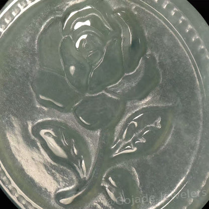 The Rose Flower Pendant Jadeite 100% Natural Burma Jade Jadeite With Certificated (S925 Silver Buckle)