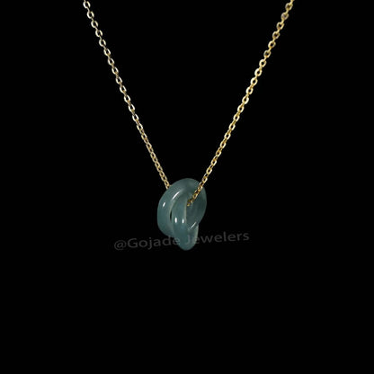 The Double Circle Pendant Jadeite 100% Natural Burma Jade Jadeite With Certificated