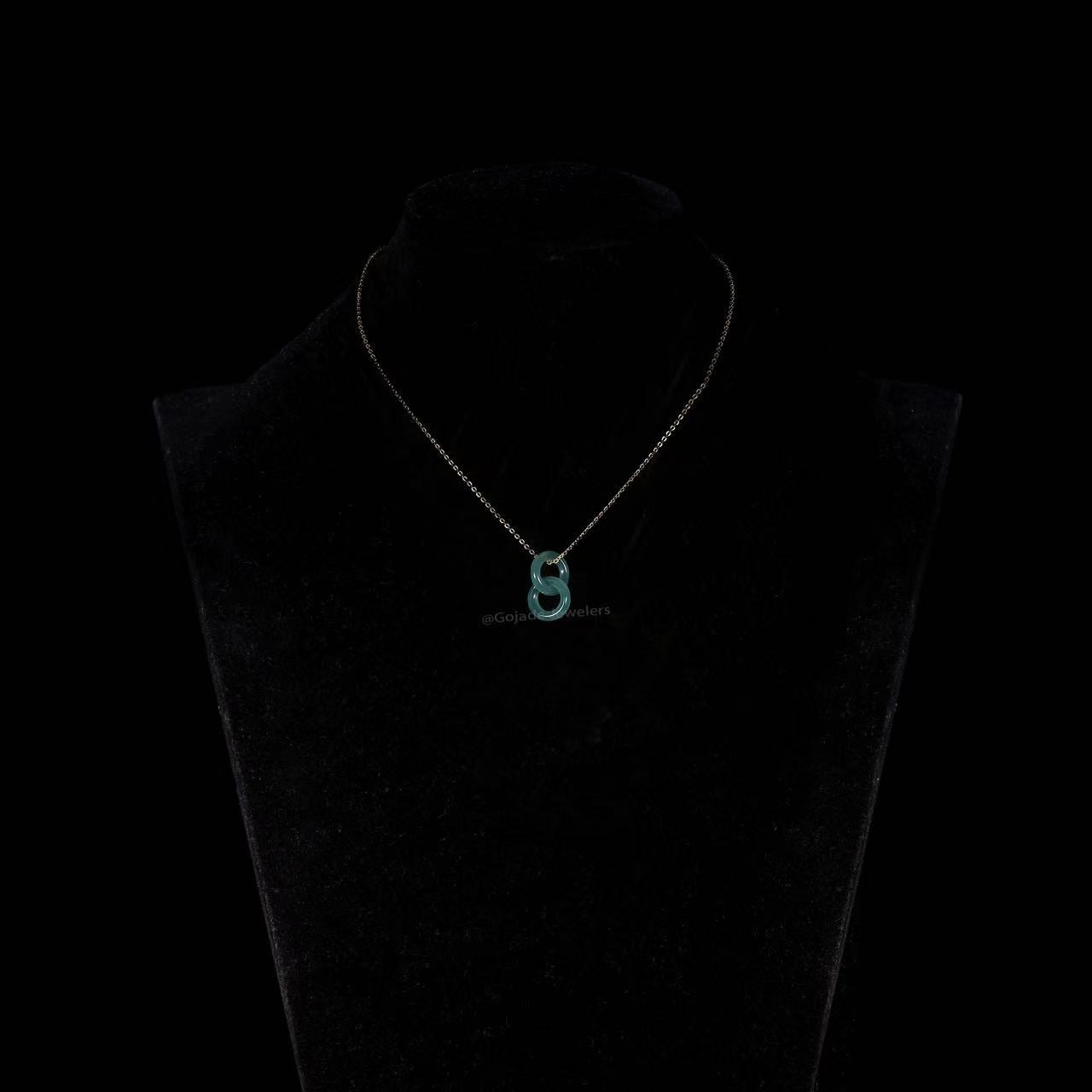 The Double Circle Pendant Jadeite 100% Natural Burma Jade Jadeite With Certificated