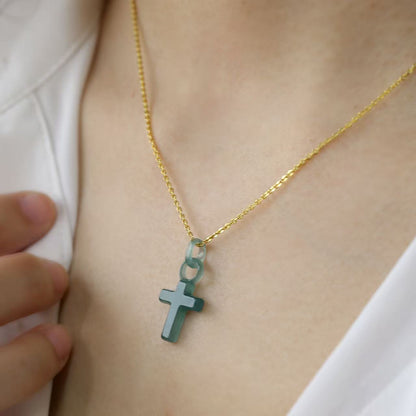 The Cross Ring Pendant Jadeite 100% Natural Burma Jade Jadeite With Certificated