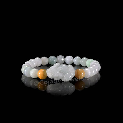 The Pixiu beads Bracelet 100% Natural Jade Jadeite With Certificated