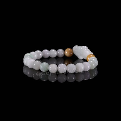 The Pixiu beads Bracelet 100% Natural Jade Jadeite With Certificated