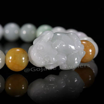 The Pixiu beads Bracelet 100% Natural Jade Jadeite With Certificated