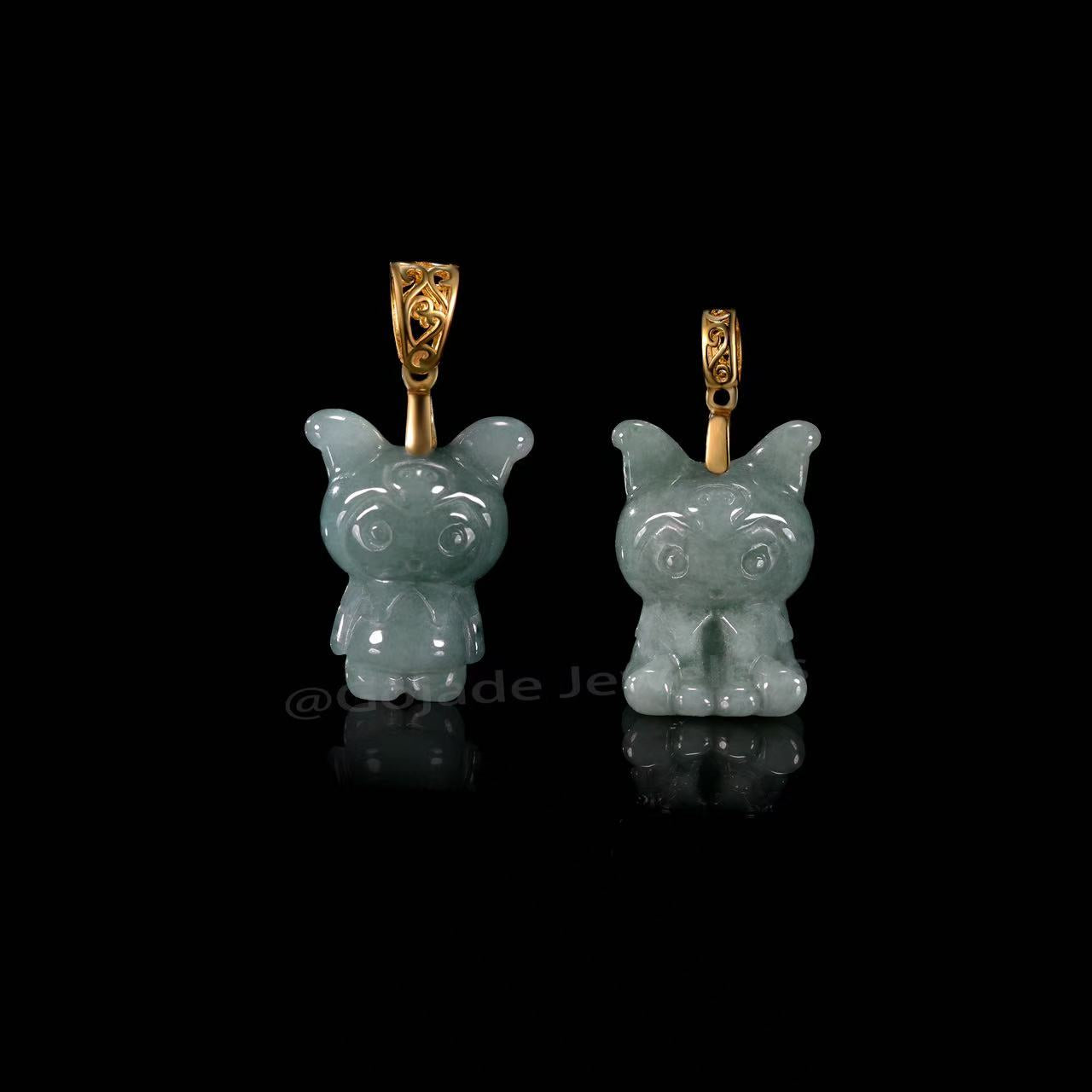 The Kuromi Pendant Jadeite 100% Natural Burma Jade Jadeite With Certificated (S925 Silver Buckle)