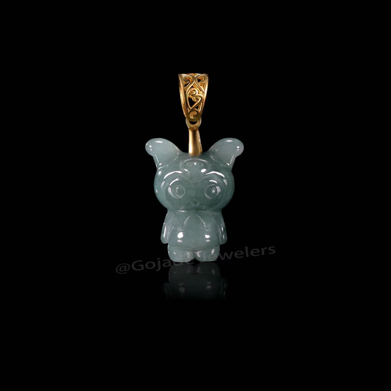 The Kuromi Pendant Jadeite 100% Natural Burma Jade Jadeite With Certificated (S925 Silver Buckle)