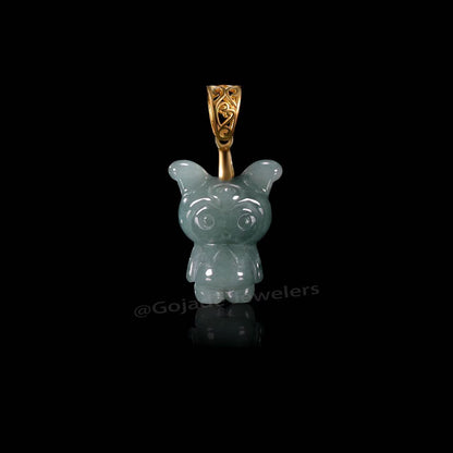 The Kuromi Pendant Jadeite 100% Natural Burma Jade Jadeite With Certificated (S925 Silver Buckle)