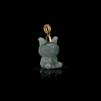 The Kuromi Pendant Jadeite 100% Natural Burma Jade Jadeite With Certificated (S925 Silver Buckle)