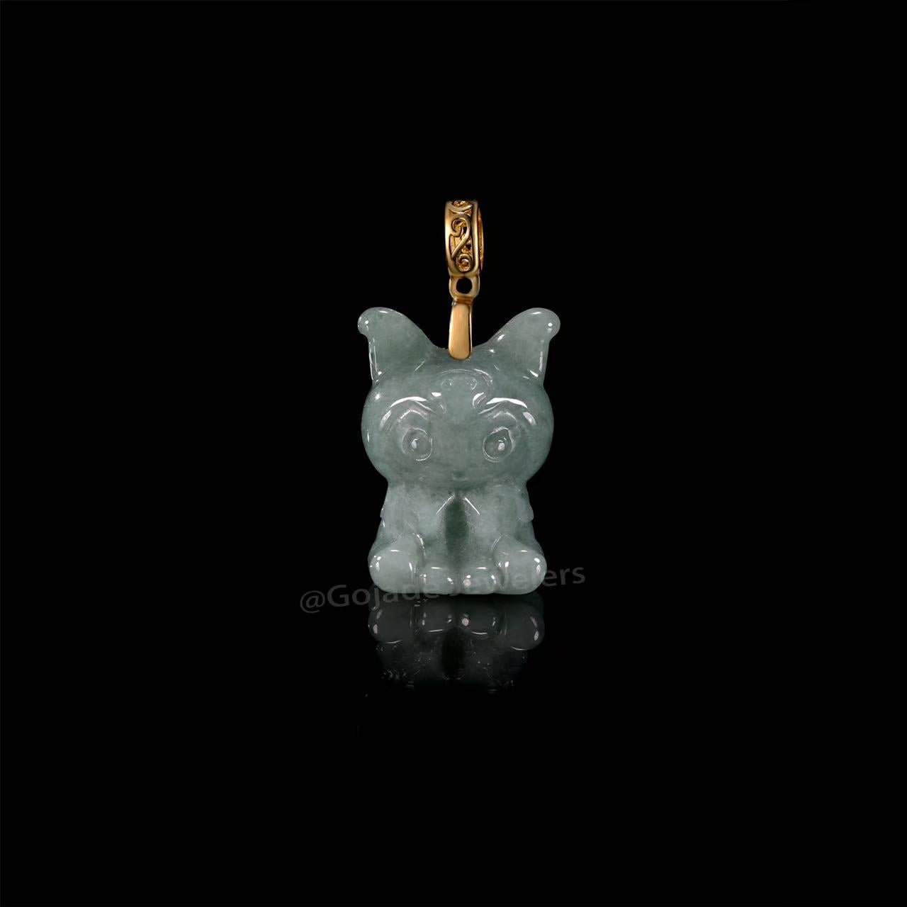 The Kuromi Pendant Jadeite 100% Natural Burma Jade Jadeite With Certificated (S925 Silver Buckle)