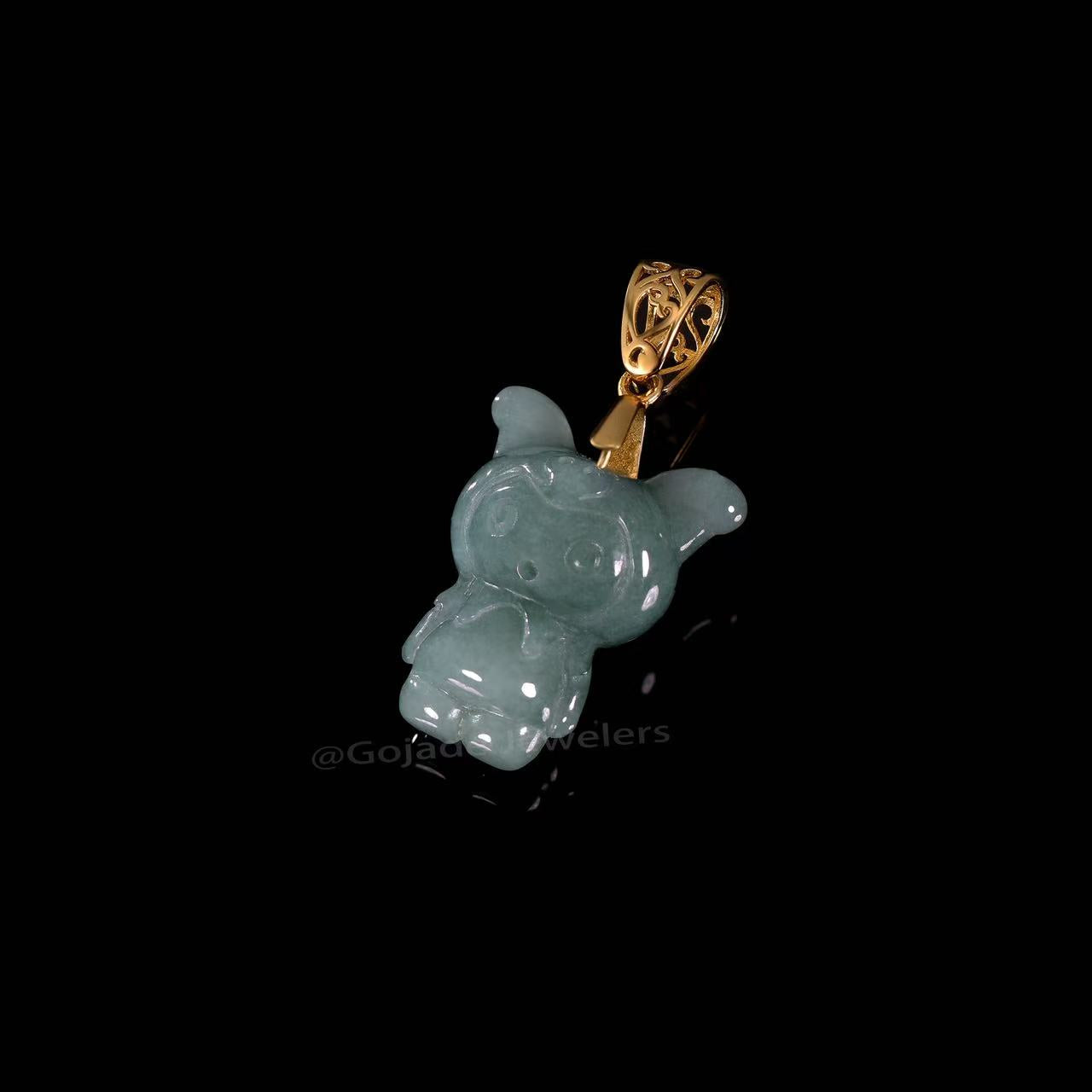 The Kuromi Pendant Jadeite 100% Natural Burma Jade Jadeite With Certificated (S925 Silver Buckle)