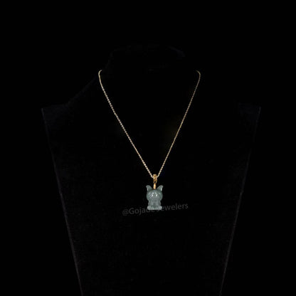 The Kuromi Pendant Jadeite 100% Natural Burma Jade Jadeite With Certificated (S925 Silver Buckle)